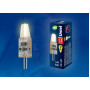 Лампа светодиодная (UL-00000183) Uniel G4 1,5W 3000K прозрачная LED-JC-12/1,5W/WW/G4/CL SIZ05TR