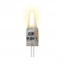 Лампа светодиодная (UL-00000183) Uniel G4 1,5W 3000K прозрачная LED-JC-12/1,5W/WW/G4/CL SIZ05TR