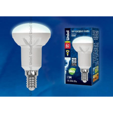 Лампа светодиодная рефлекторная (UL-00000938) Uniel E14 6W 4500K матовая LED-R50-6W/NW/E14/FR PLP01WH