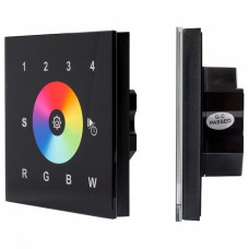 Панель-регулятора цвета RGBW сенсорная встраиваемая Arlight Sens SR-2812-IN Black (12-24V, RGBW, DMX, 4зоны)