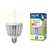 Лампа светодиодная с матовым рассеивателем Volpe LED-M80-25W/WW/E27/FR/S Материал корпуса термопластик. Цвет свечения теплый белый. Серия Simple