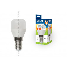 Лампа светодиодная для холодильников LED-Y27-3W/WW/E14/FR/Z TM Volpe. Матовая колба. Материал корпуса пластик. Цвет свечения теплый белый.