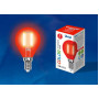 Лампа светодиодная филаментная Uniel E14 5W красная LED-G45-5W/RED/E14 GLA02RD UL-00002985